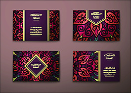 紅色復(fù)古高端花紋卡片矢量素材