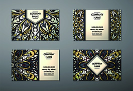 蝴蝶花朵花纹矢量精致卡片设计素材