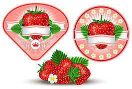 卡通草莓絲帶標簽圖片