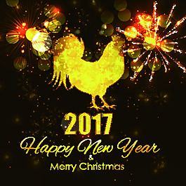 雞年快樂卡通矢量素材文件