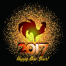 雞年快樂卡通矢量素材文件