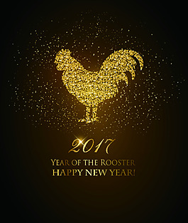 雞年快樂卡通矢量素材文件