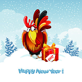 雞年圣誕節新年矢量素材