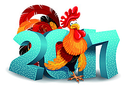 雞年圣誕節新年矢量素材