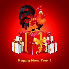 雞年圣誕節新年矢量素材