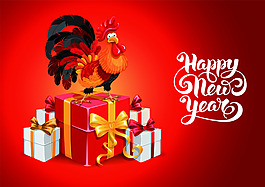 雞年圣誕節新年矢量素材