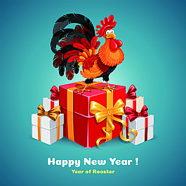 雞年圣誕節新年矢量素材