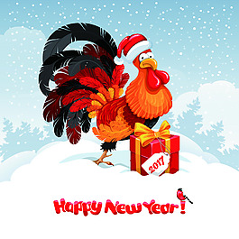 雞年圣誕節新年矢量素材