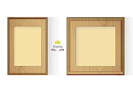 兩個木制相框白色背景