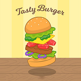 美味的漢堡包插圖背景