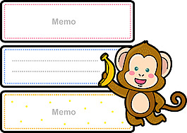 卡通猴子卡片素材設計