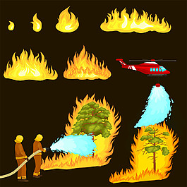 飛機消防員救火圖片