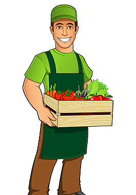送蔬菜的工人图片