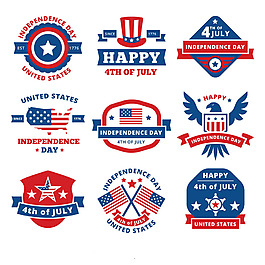 美国独立日分类装饰标签