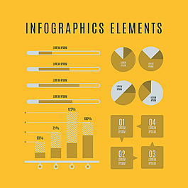 有用的信息图图元素黄色背景
