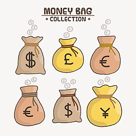 各种货币符号钱袋子插图
