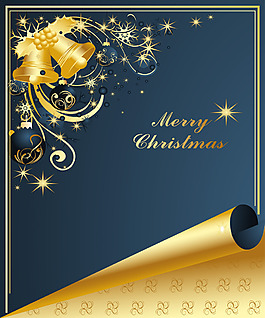 金色圣诞铃铛海报背景