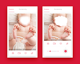 嬰兒視頻監控界面網頁UI素材