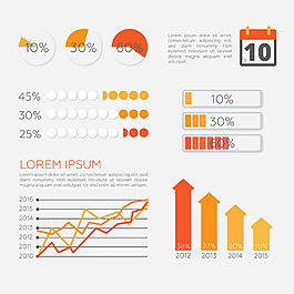橙色色调信息图元素矢量素材