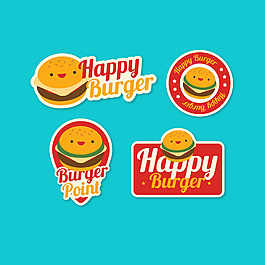 漢堡插圖表情圖標促銷標簽