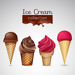 巧克力草莓冰淇淋插圖背景