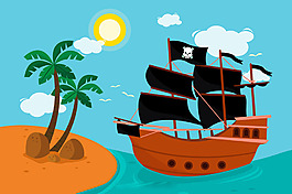 海盗船岛屿背景