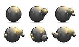 黑色3d球體矢量素材