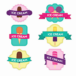 很棒的冰淇淋元素标签