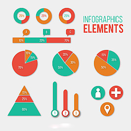 彩色信息图元素矢量素材
