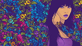 卡通美女插画壁纸图片