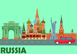 俄罗斯建筑插画