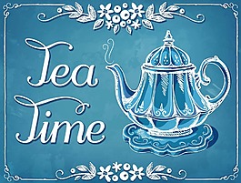 茶會邀請函矢量素材文件