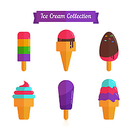 各種彩色冰淇淋平面設計素材
