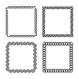 方形抽象装饰花边框架
