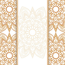 金色精致曼陀羅裝飾花紋邊框背景