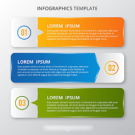 蓝色绿色橙色圆角矩形信息图PPT模块
