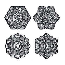 手繪曼陀羅對稱圖形裝飾花紋圖案素材