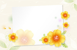手繪黃色花朵紙張背景