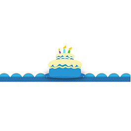 蓝色生日蛋糕元素