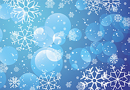 圣诞节雪花蓝色主题背景
