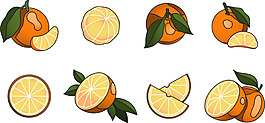 手绘清新水果橙子