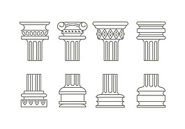 罗马柱矢量素材