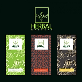 清新手绘植物茶包装