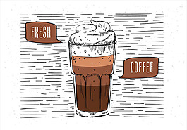 手繪咖啡飲料插畫