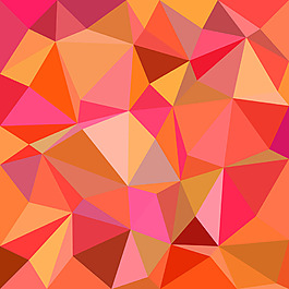 橙色红色马赛克多边形装饰图案背景