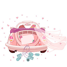 夢幻粉色汽車元素