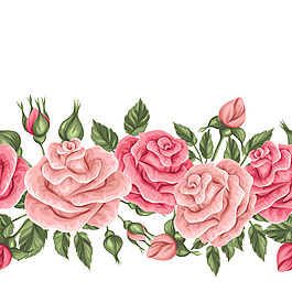 复古玫瑰纹理图案和邀请卡设计矢量素材