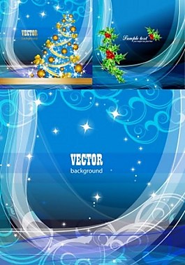 蓝色圣诞节背景图