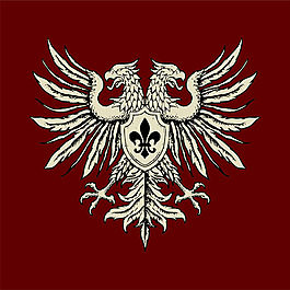 欧式双头鹰印花图案logo标志徽记
