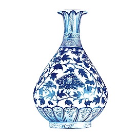 蓝色花瓶元素